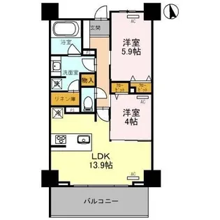 大阪府堺市堺区東湊町1【マンション】の間取り
