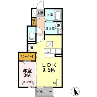 福島県郡山市富久山町福原字境田【アパート】の間取り