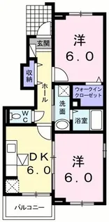 東京都八王子市楢原町【アパート】の間取り