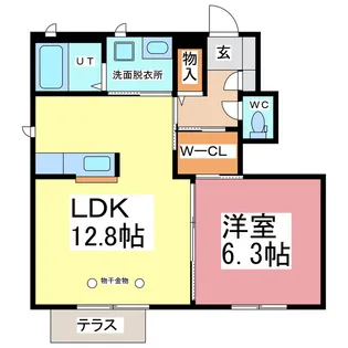 リヴェール ユィチア【1階】の間取り
