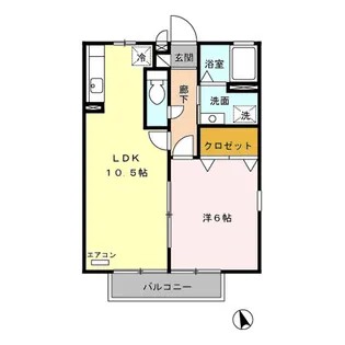 愛知県長久手市井堀【アパート】の間取り