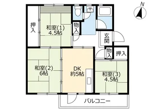 UR男山【4階】の間取り