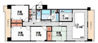 ディオレ備後町【7階】の間取り
