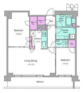 レジディア赤坂【4階】の間取り