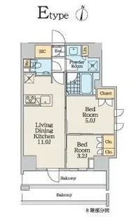 クレストコート中野富士見町【7階】の間取り