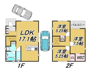兵庫県尼崎市武庫町2【一戸建】の間取り