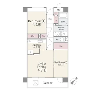 アポロハイツ【4階】の間取り