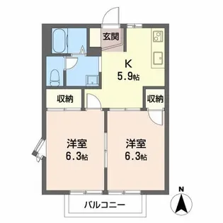 プラセオ一色 C【2階】の間取り