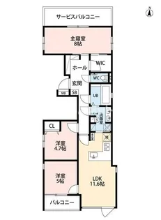 URNA SANDS【5階】の間取り