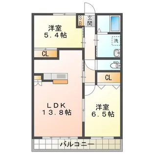 ブルースカイマンション【1階】の間取り