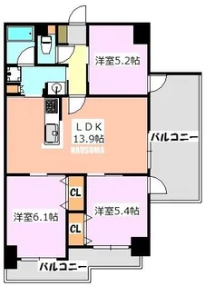 東京都北区東十条2【マンション】の間取り