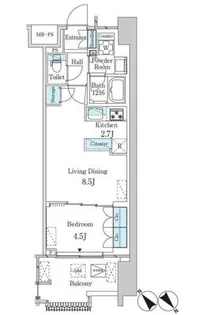レガシス中目黒【5階】の間取り