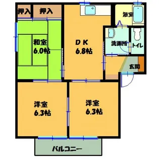 熊本県熊本市東区下南部2【アパート】の間取り