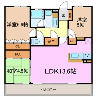 パークホームズ平針ヴェルデ【5階】の間取り