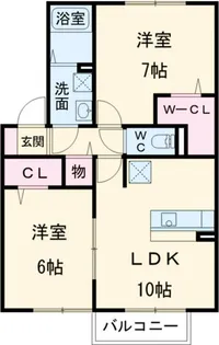 リーフガーデン A棟【2階】の間取り