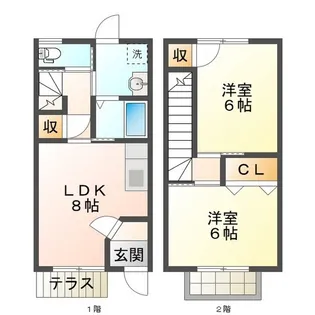 ヴィラムクモト A【2階】の間取り