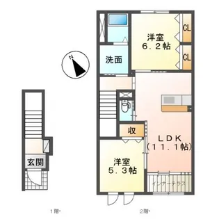 ハイツグレース【2階】の間取り