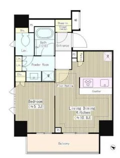 パークホームズ日本橋浜町二丁目リビオガーデン【3階】の間取り