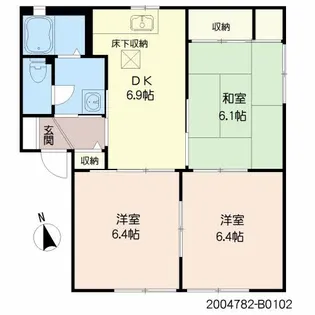 福岡県北九州市小倉北区上到津2【アパート】の間取り
