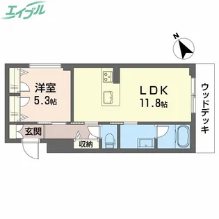 ツヴェルフII【1階】の間取り