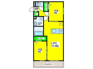 パサログランデ中安井【3階】の間取り