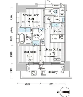 Totsu Residence Kaminarimon【5階】の間取り