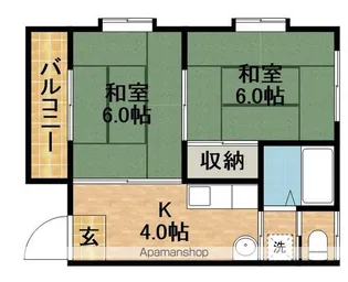 小川アパート【2階】の間取り