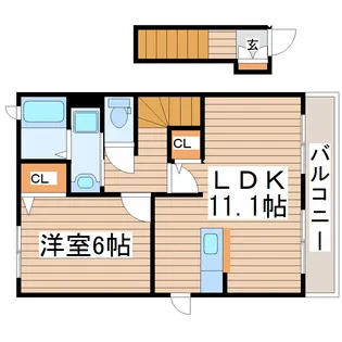 Casa梅田川【2階】の間取り
