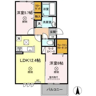 プレジオあくら C棟【1階】の間取り