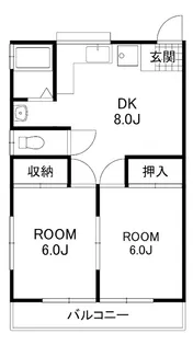 タウンハイツ川曲【2階】の間取り