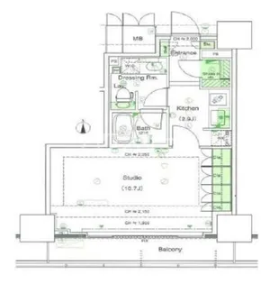 品川タワーフェイス【9階】の間取り