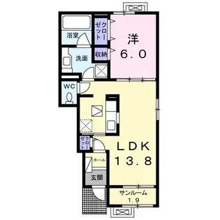 レイワ サウス 2020【1階】の間取り