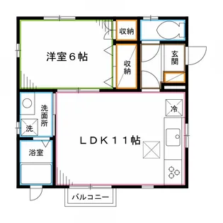 カルム東中野【1階】の間取り