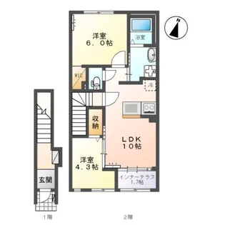 ココソレイユ【2階】の間取り