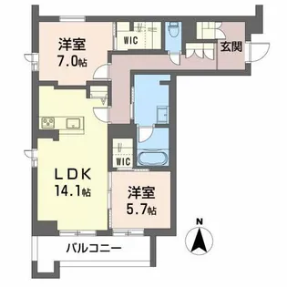 エクラージュ泉中央【3階】の間取り
