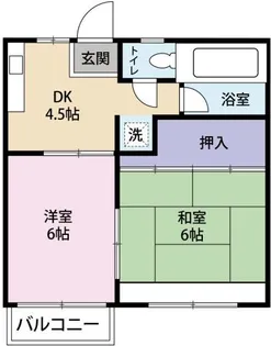 ハイツ森B【1階】の間取り