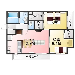 フルトワージュII【1階】の間取り