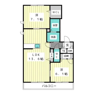 アミコート・レラ【3階】の間取り