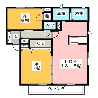 ベイサージュ A棟【2階】の間取り