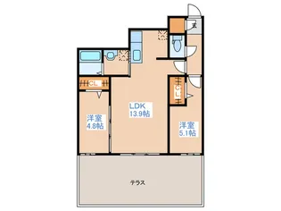 プライムコート平岸【1階】の間取り