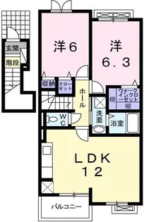 スモールヴィレッジII【2階】の間取り
