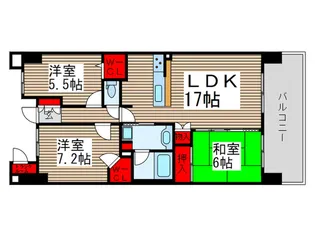 バームステージ北柏ヴィエント【2階】の間取り