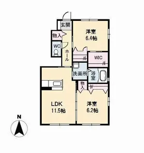 シャーメゾン初月 C棟【1階】の間取り