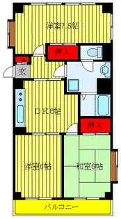 第二錦生コーポ【4階】の間取り