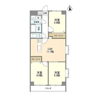 コスモリード武蔵中原【4階】の間取り