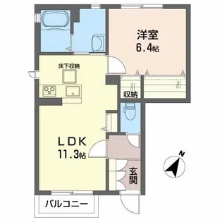 ドミール オーフィングM【1階】の間取り