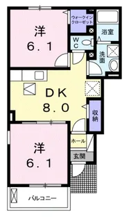 サンシーブルC【1階】の間取り