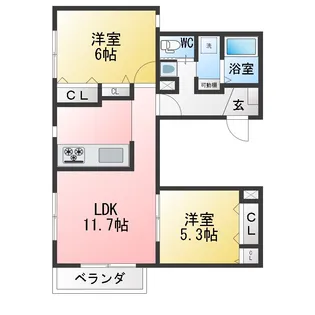 montagna ~モンターニャ~【1階】の間取り