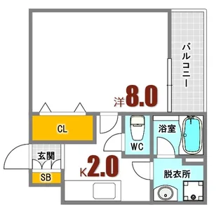 フォンテーヌ鶴江【2階】の間取り