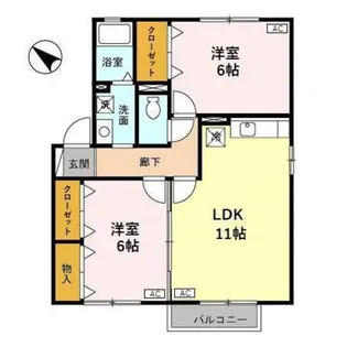 ハピネスII【2階】の間取り